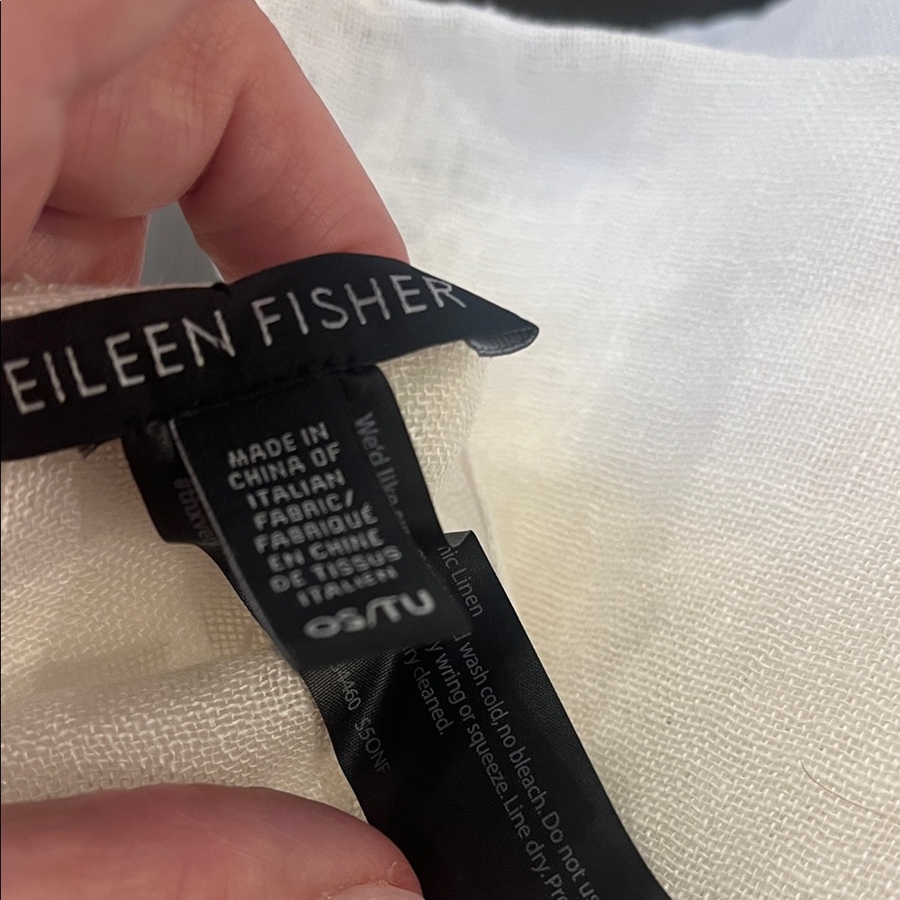 Eileen Fisher White Linen poncho wrap